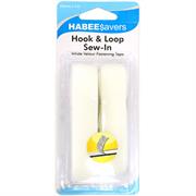 Sew-In Hook And Loop, White, 20mm x 1m